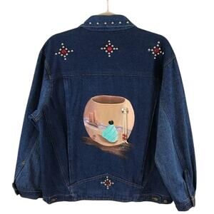 Vintage Denim Jacket Pueblo Woman Size Small